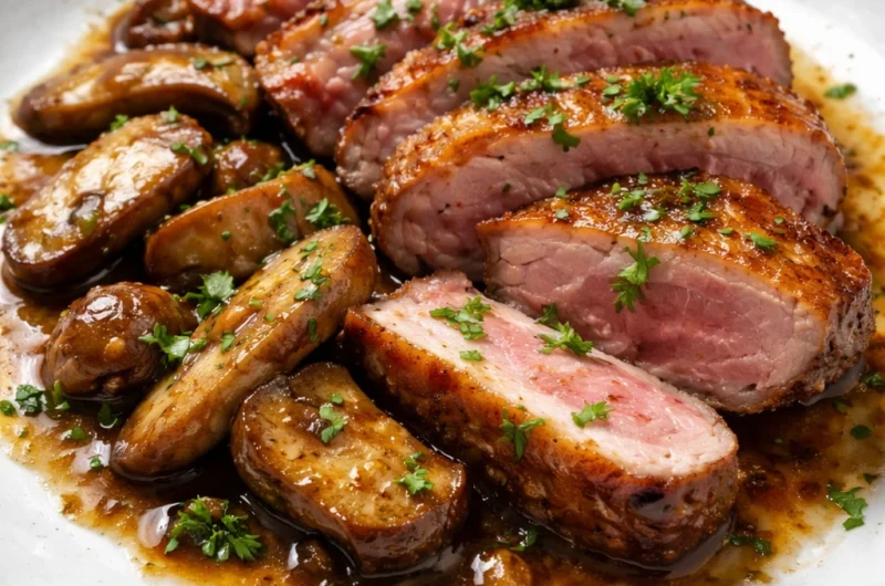 Recette Rôti de magret de canard aux cèpes