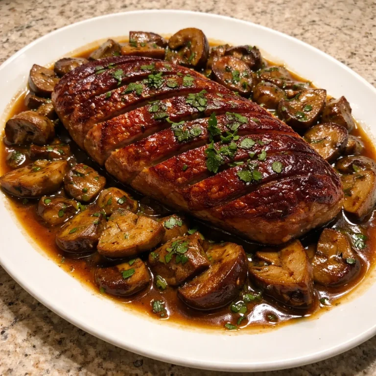 Rôti de magret de canard aux cèpes