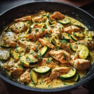 Poulet sauté aux courgettes