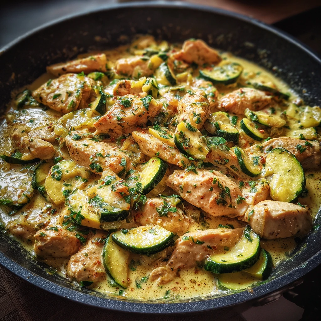 Poulet sauté aux courgettes