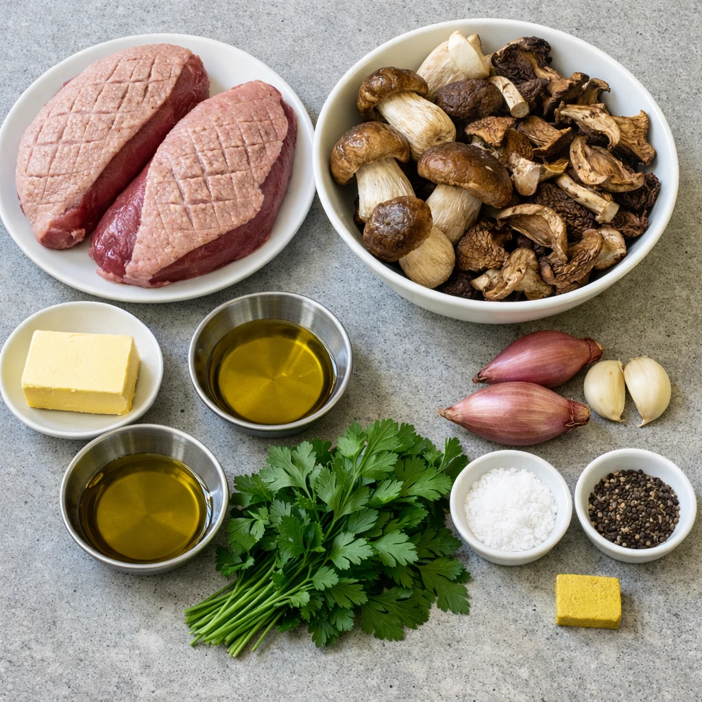 Rôti de magret de canard aux cèpes