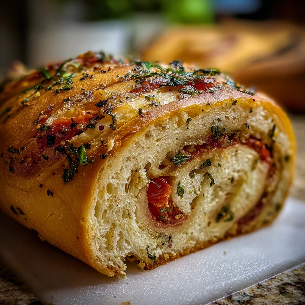 roulé a la tomate et aux fines herbes