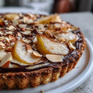 tarte aux poires amandes et chocolat