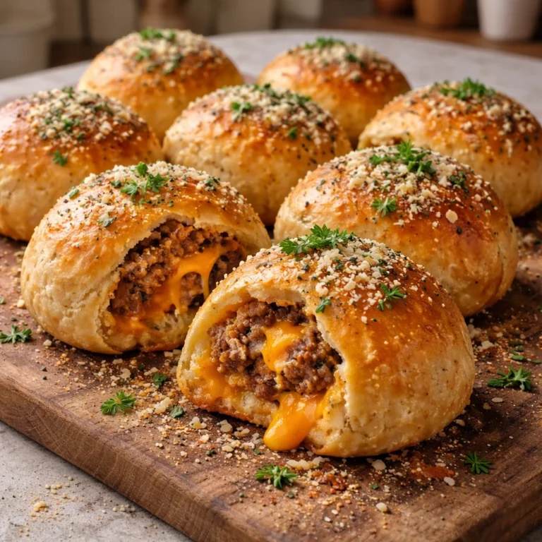 bombes au cheeseburger à l'ail et au parmesan