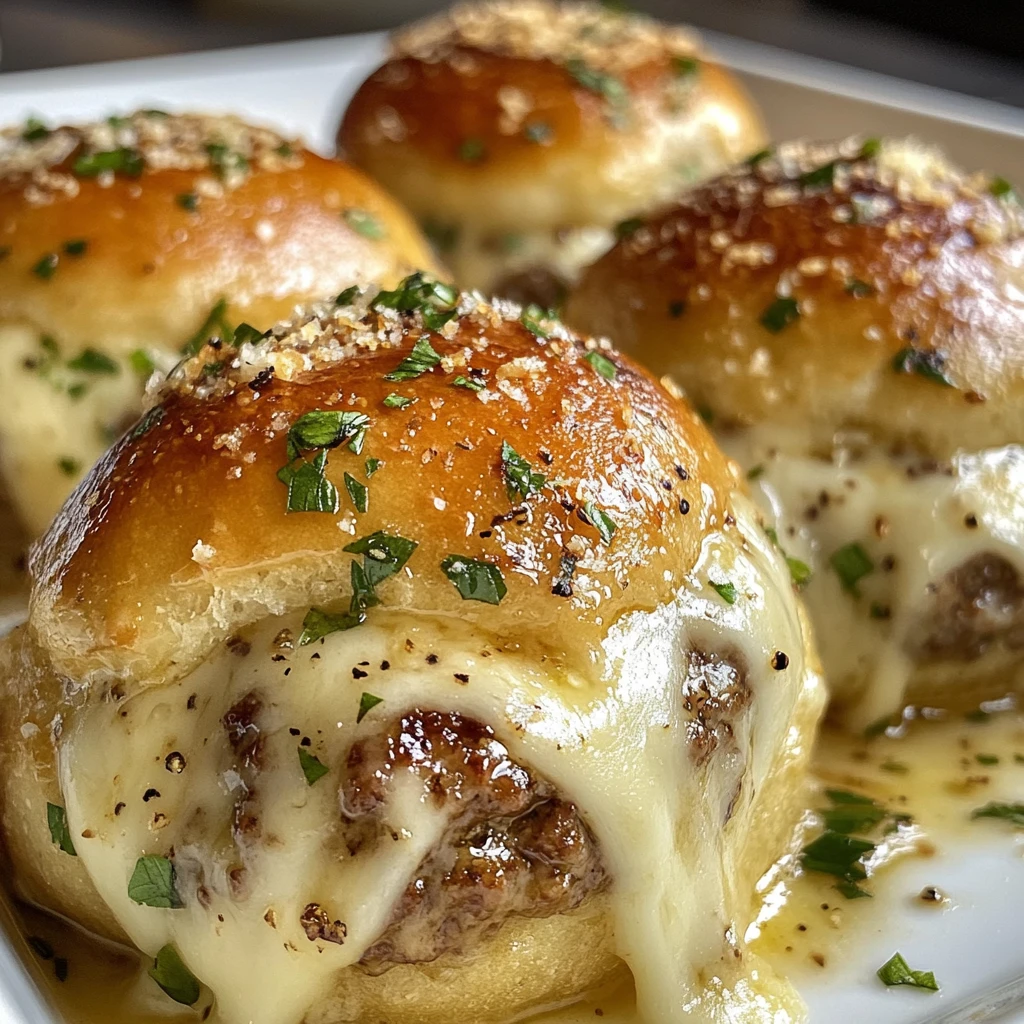 Bombes au Cheeseburger à l’Ail et au Parmesan