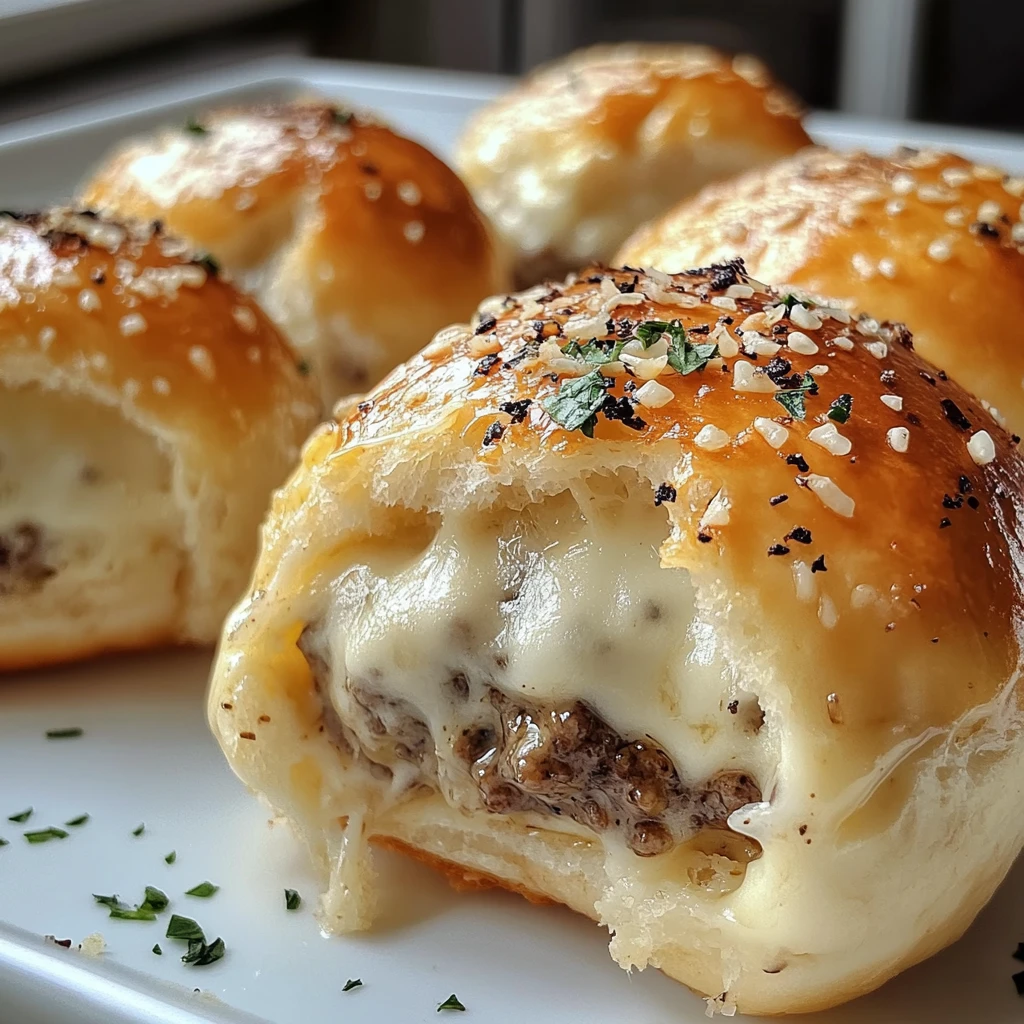 Bombes au Cheeseburger à l’Ail et au Parmesan