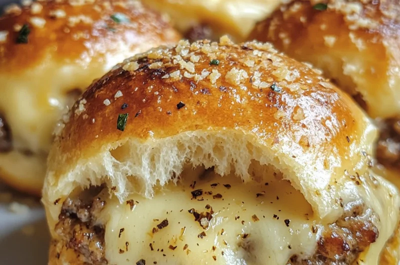 Recette Bombes au Cheeseburger à l’Ail et au Parmesan