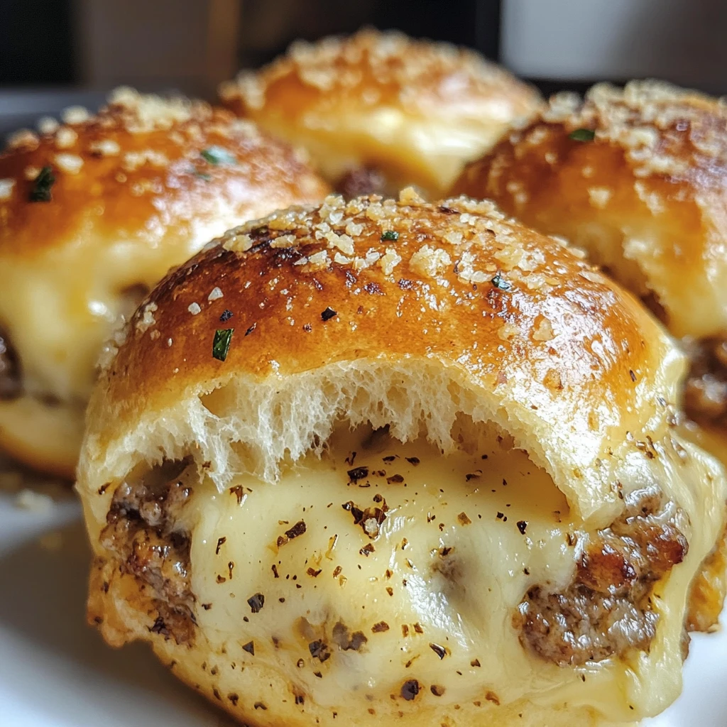 Bombes au Cheeseburger à l’Ail et au Parmesan