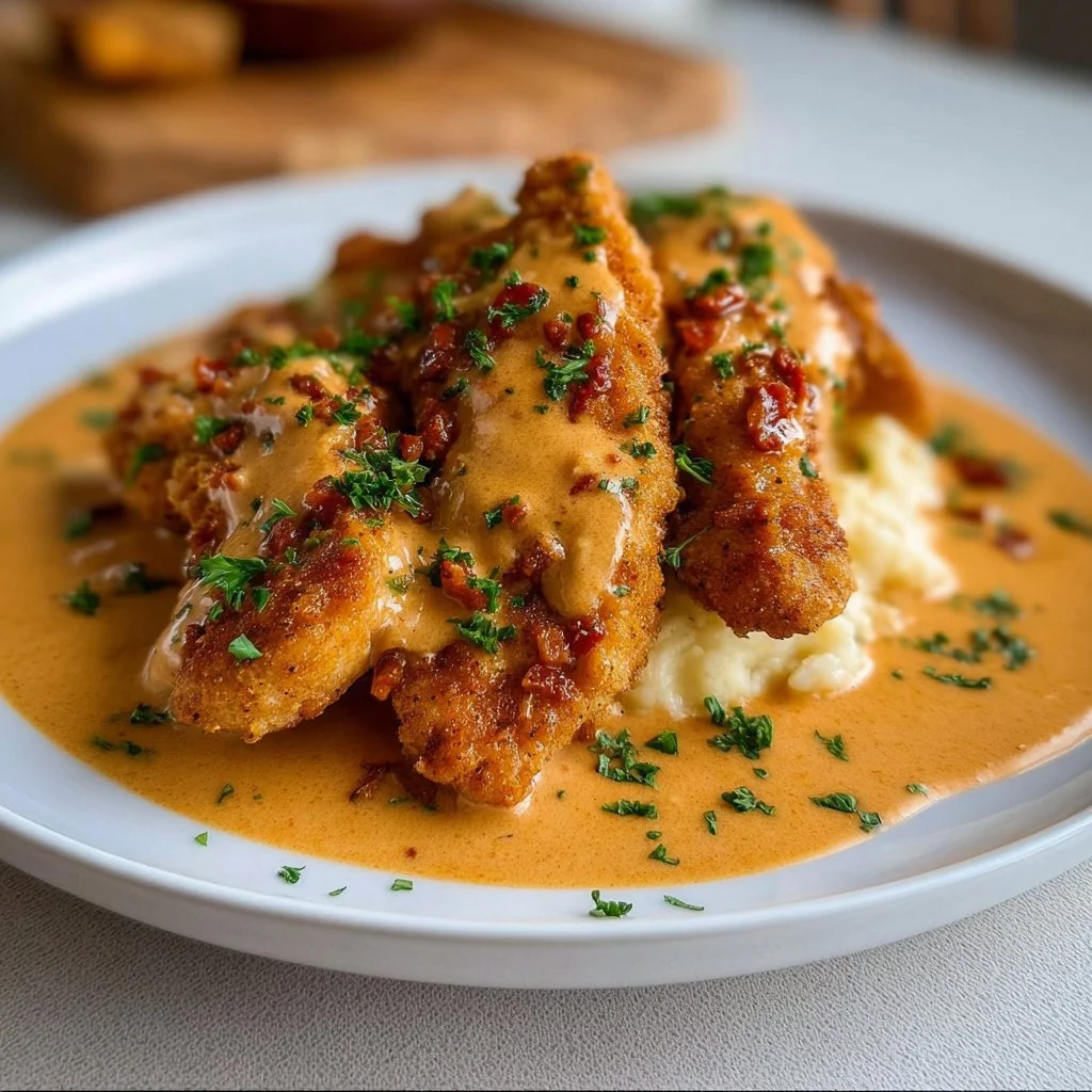 Aiguillettes de Poulet, Sauce Crémeuse au Chorizo