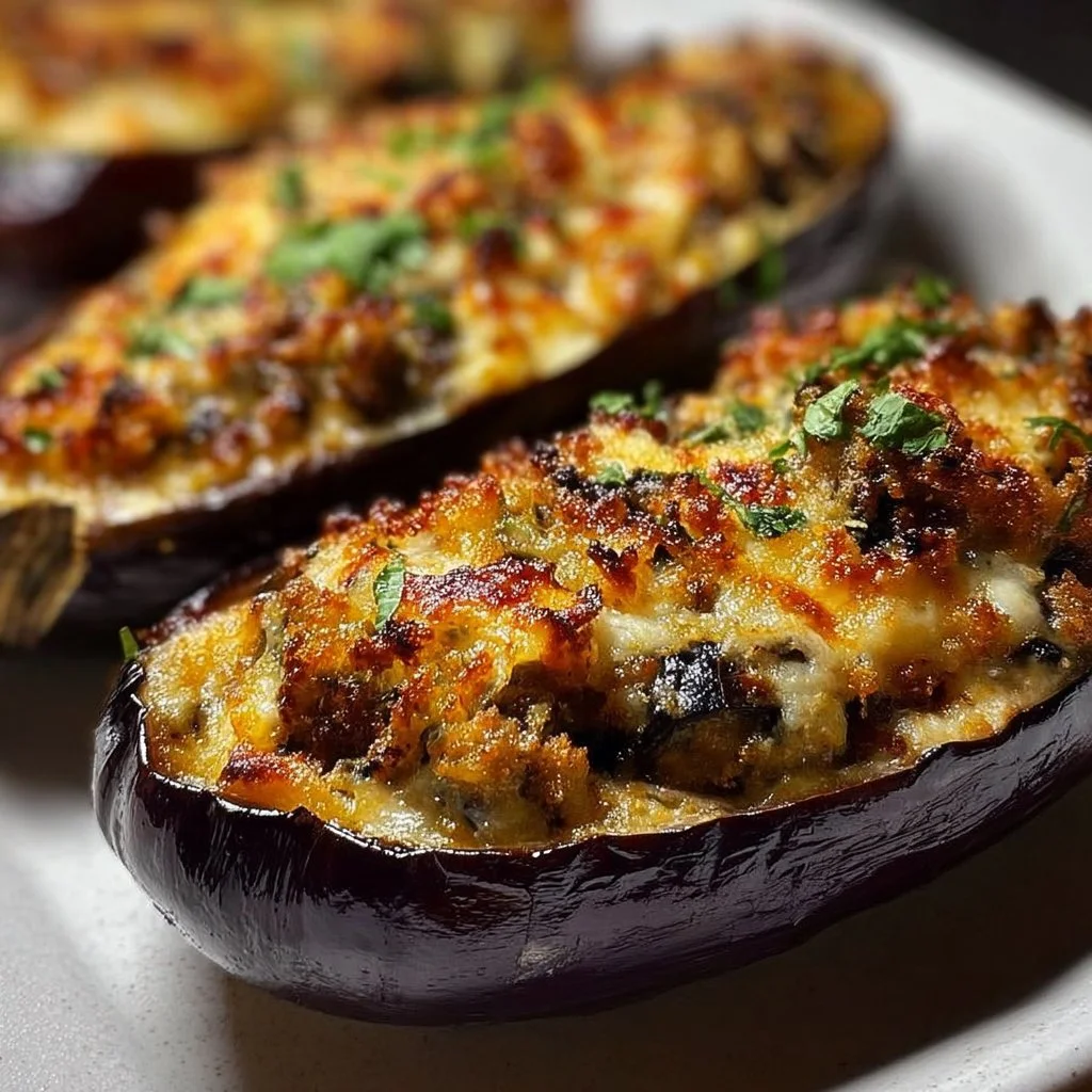 Aubergines farcies au four
