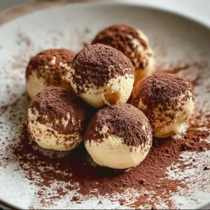 Billes de tiramisu savoureuses, un dessert italien classique revisité
