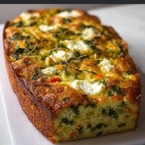 Tranche de délicieux cake aux légumes frais et colorés