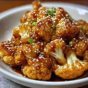 Chou-fleur caramélisé au sésame et gingembre, plat savoureux et original.