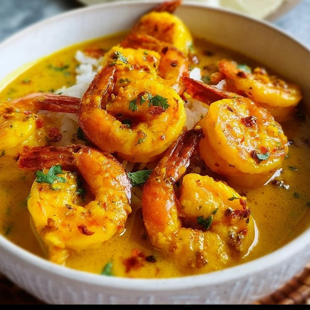 Crevettes au Curry Doux