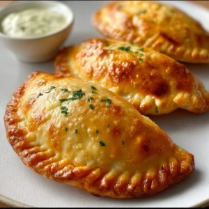 Empanadas croustillantes préparées à la friteuse à air, prêtes à être dégustées.