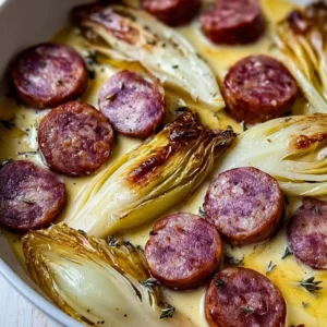 Endives aux saucisses fumées, un plat délicieux et réconfortant.