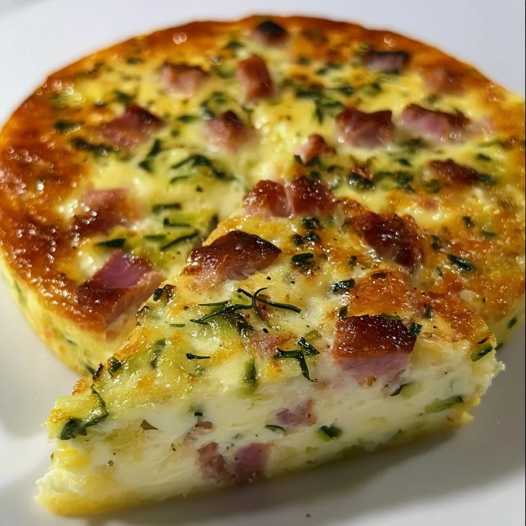 Flan de courgettes au jambon et mozzarella