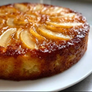 Gâteau Flan aux Pommes, un dessert crémeux et savoureux fait avec des pommes.