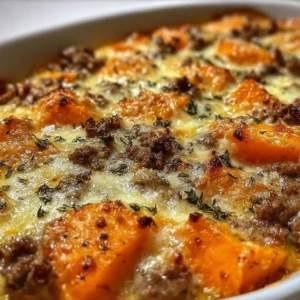 Gratin de haché et patate douce, savoureux et réconfortant