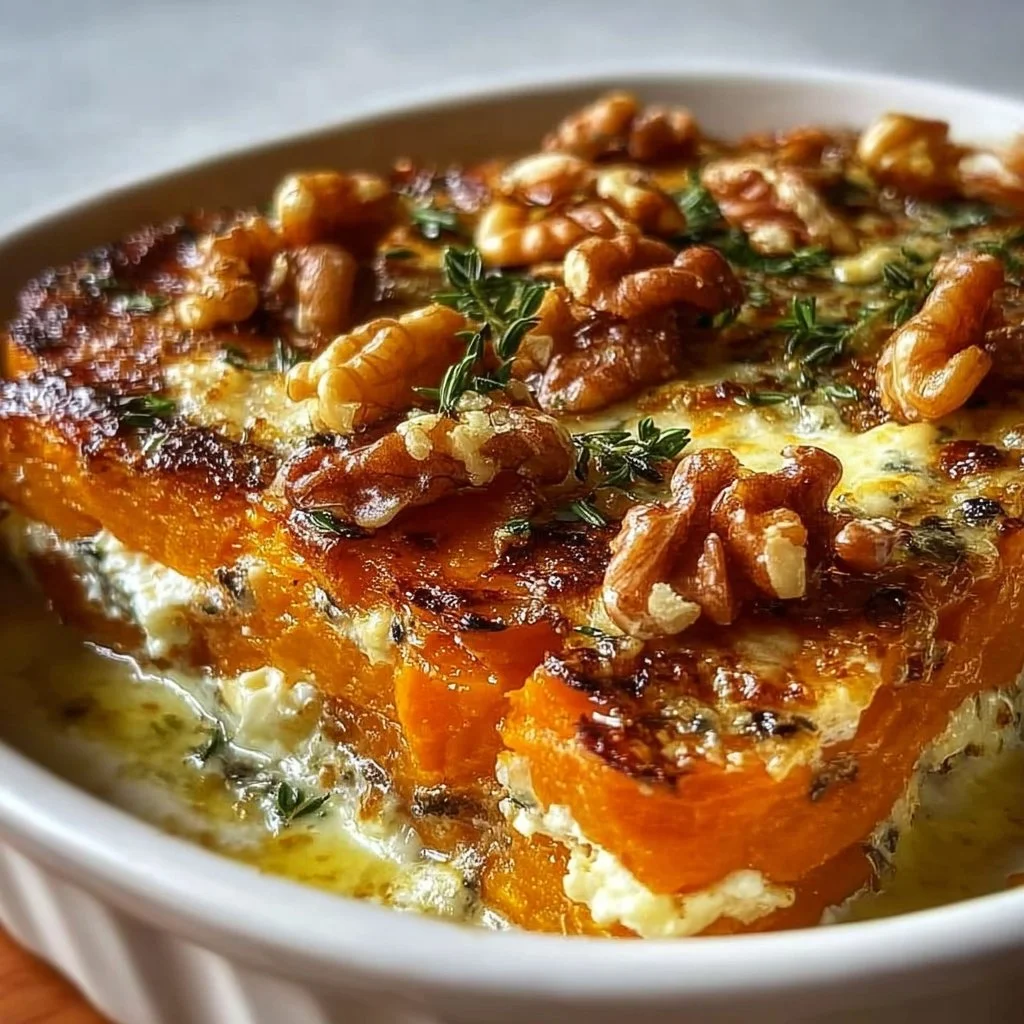 Gratin de Patate Douce, Chèvre et Noix