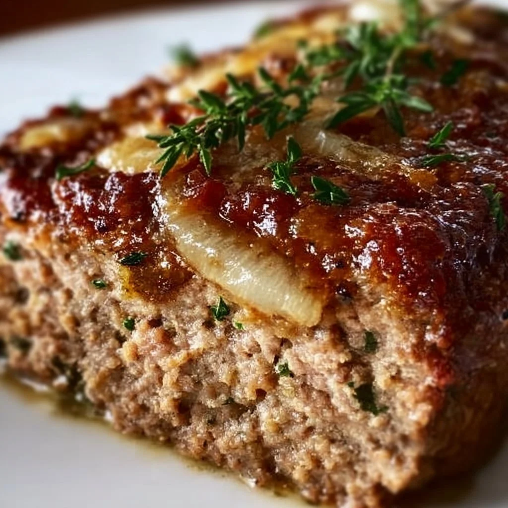 Pain à la viande et oignons français