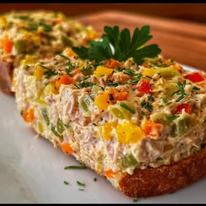 Recette de Pain de thon et macédoine, plat savoureux et coloré