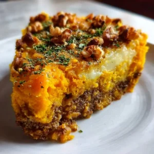 Parmentier Végétarien au Potimarron, plat savoureux et réconfortant.