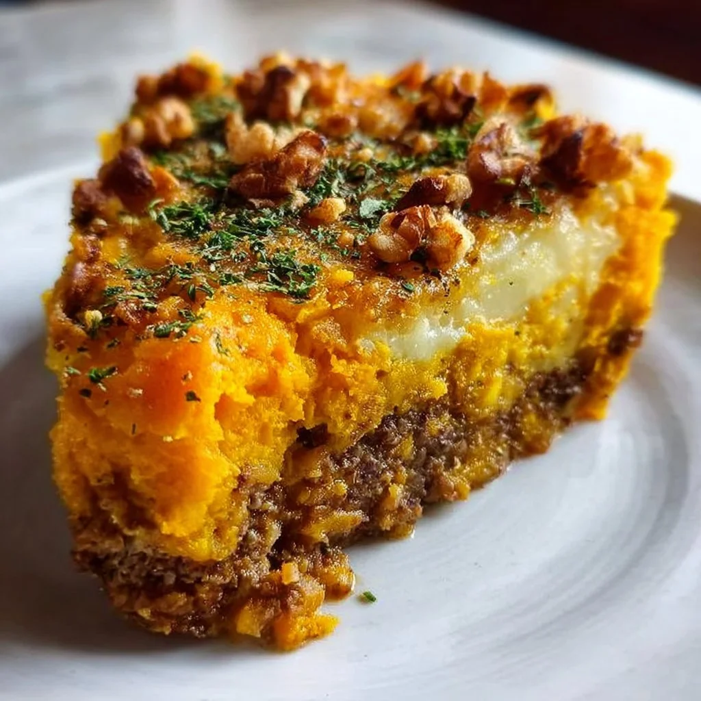 Parmentier Végétarien au Potimarron, plat savoureux et réconfortant.