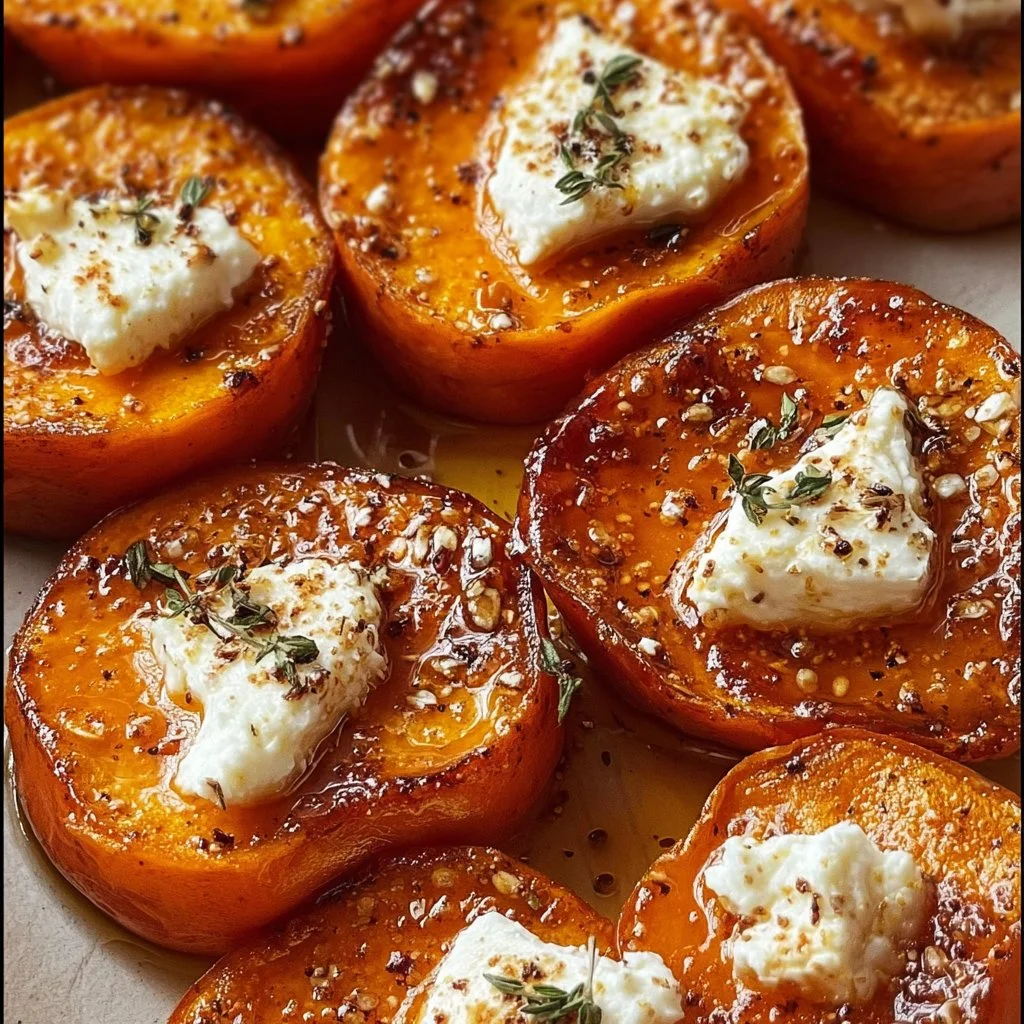 Recette de patates douces rôties au chèvre et au miel, plat savoureux et réconfortant