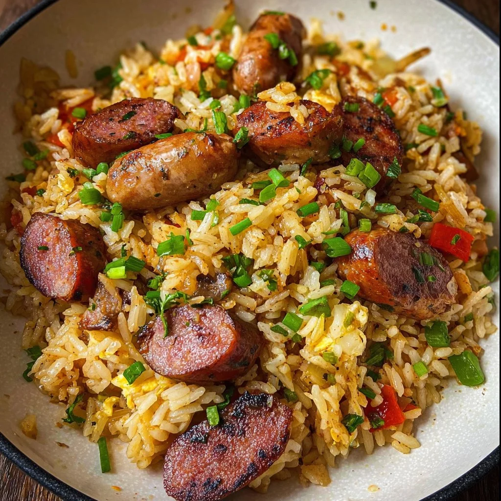Poêlée de Riz et Saucisses
