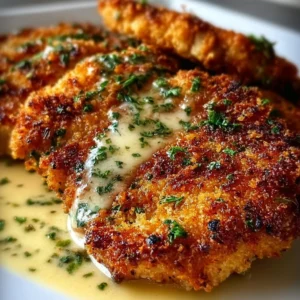 Poulet parmesan pané croustillant et savoureux sur assiette