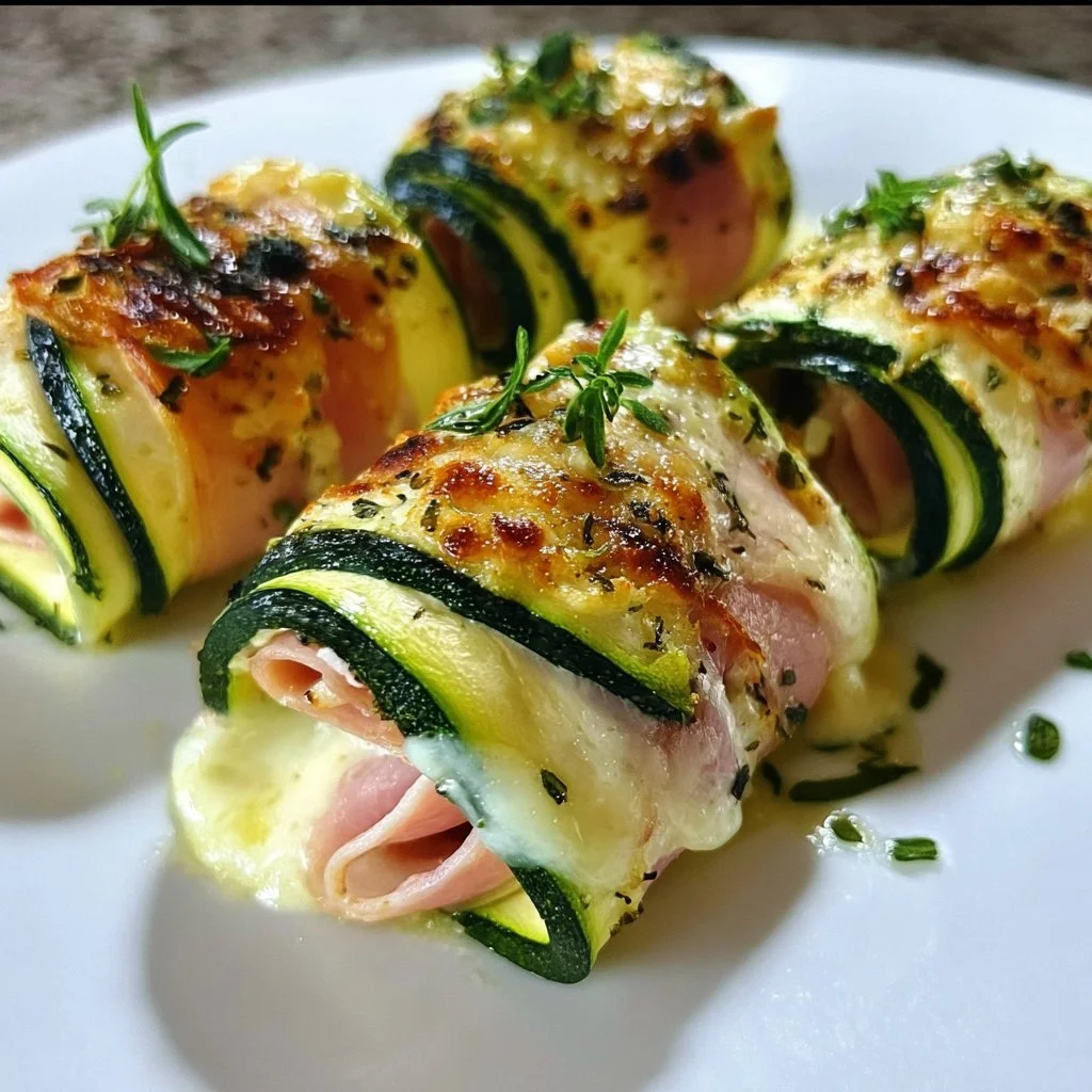 Roulés de courgettes au jambon