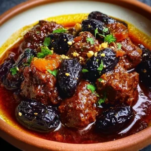 Tajine d'Agneau Aux Pruneaux, plat marocain savoureux et parfumé