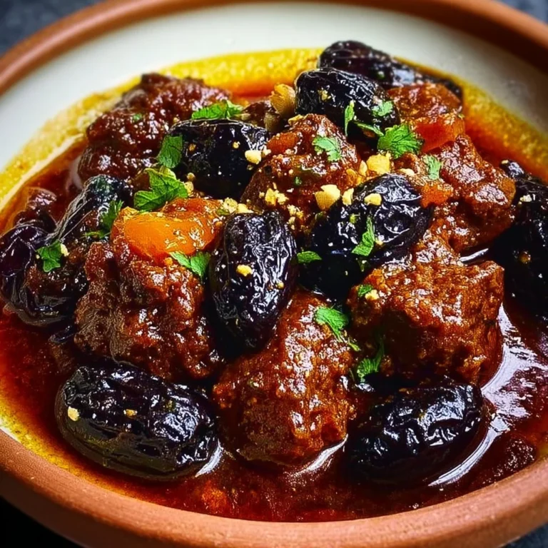 Tajine d'Agneau Aux Pruneaux, plat marocain savoureux et parfumé