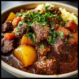 Tajine de bœuf au cumin dans un plat traditionnel