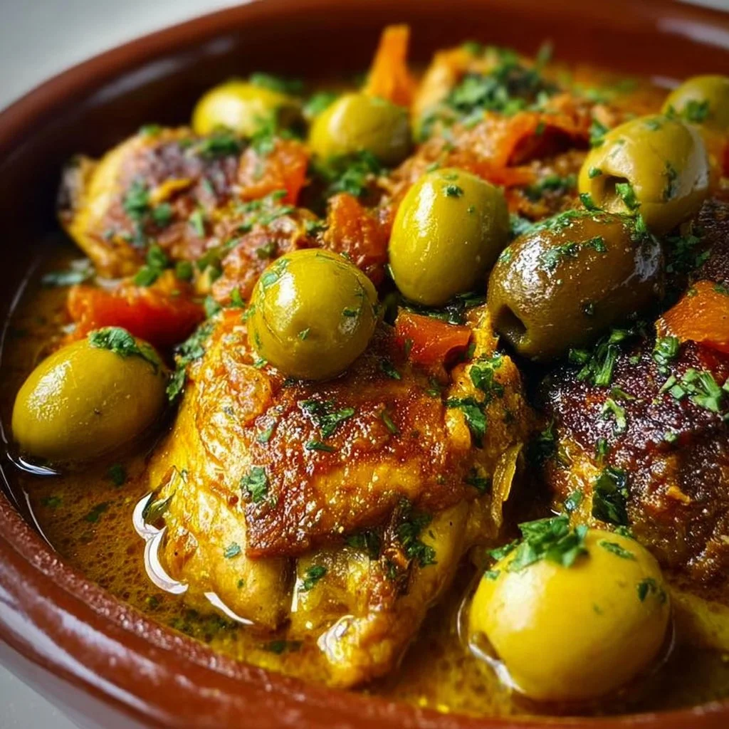 Recette de tajine de poulet aux olives facile et savoureuse