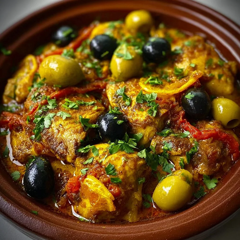 Tajine de poulet aux olives facile