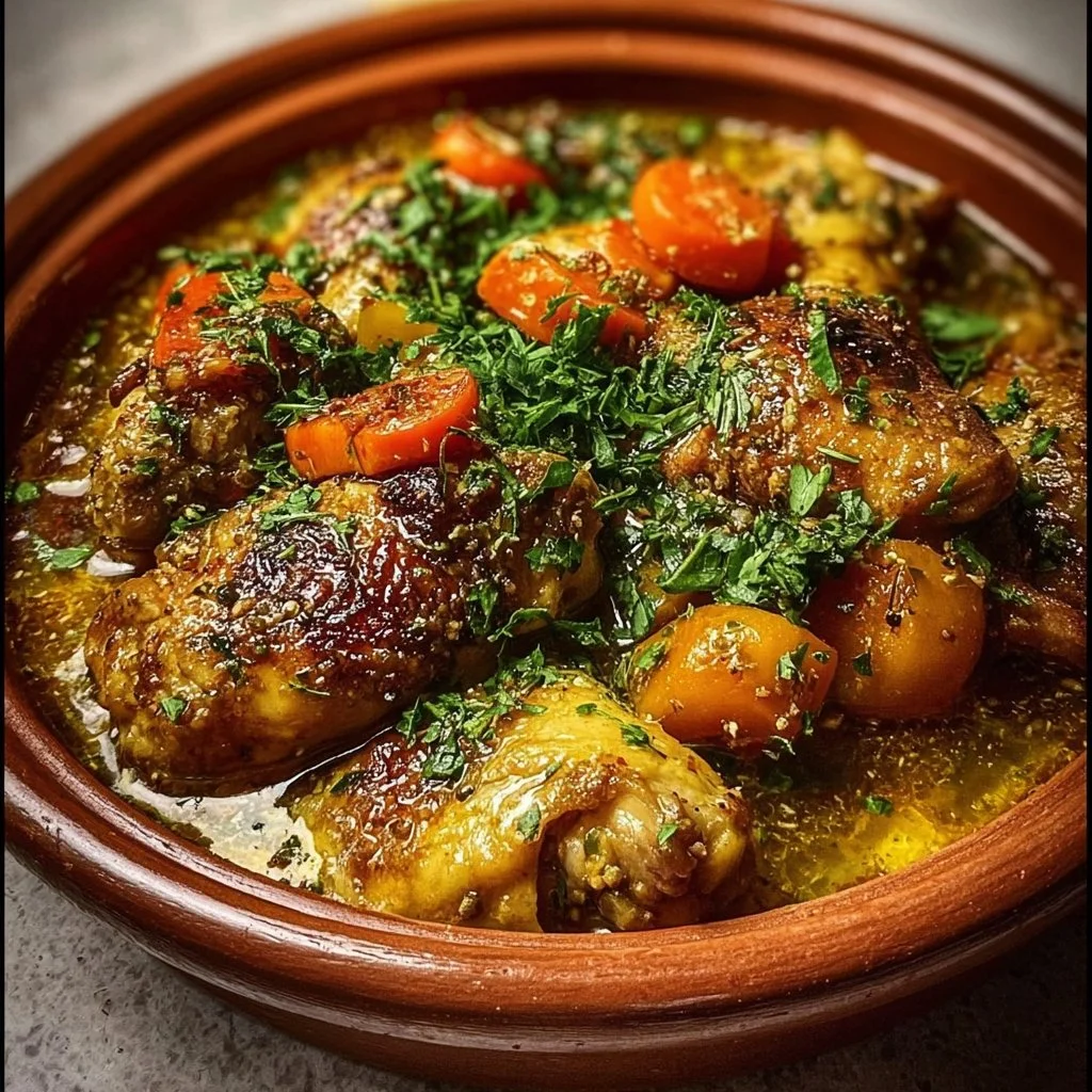 Tajine de Poulet Mariné aux Épices aux saveurs traditionnelles