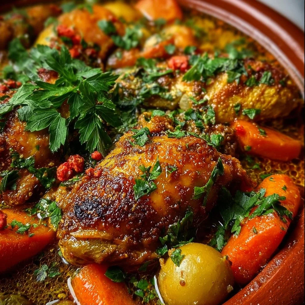 Tajine de Poulet Mariné aux Épices