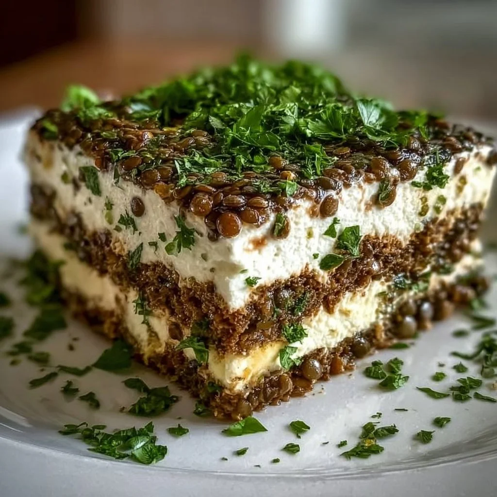Tiramisu de lentilles avec feta et coriandre, un dessert créatif et délicieux