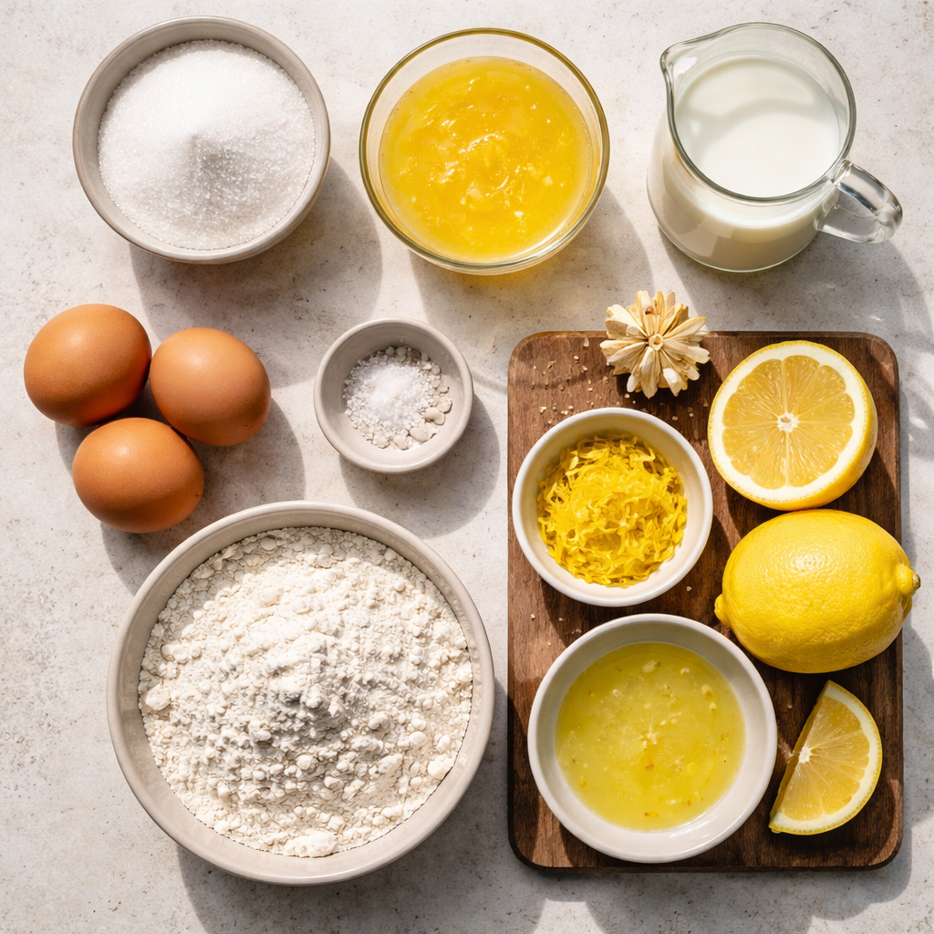 Petites tartes magiques au citron ingredients photo