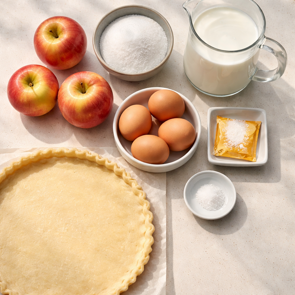 Flan aux pommes alsacien ingredients photo