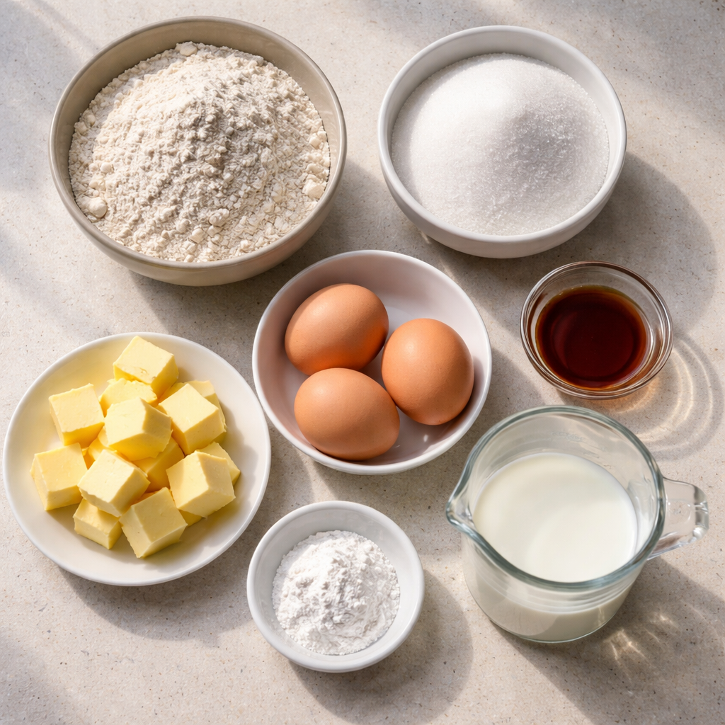 Gâteau Simple ingredients photo