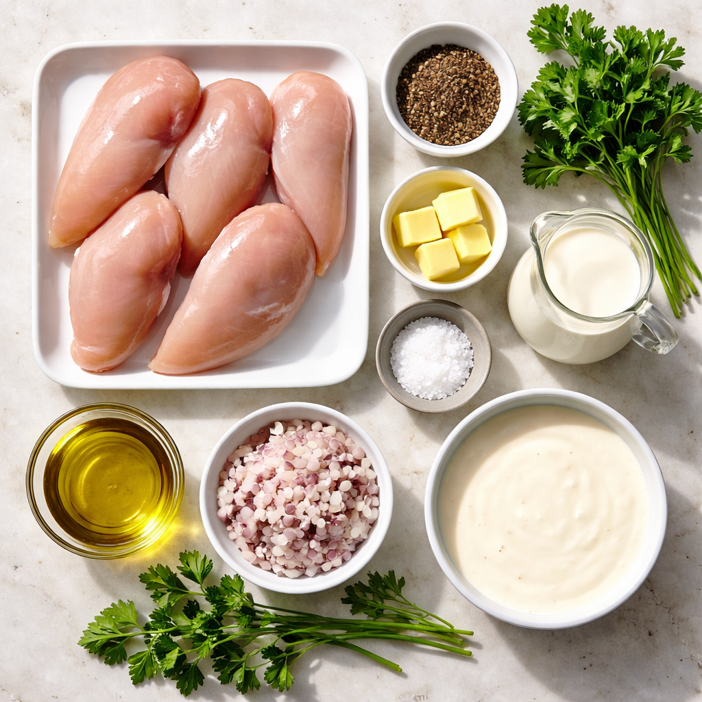 Poulet au poivre crémeux ingredients photo