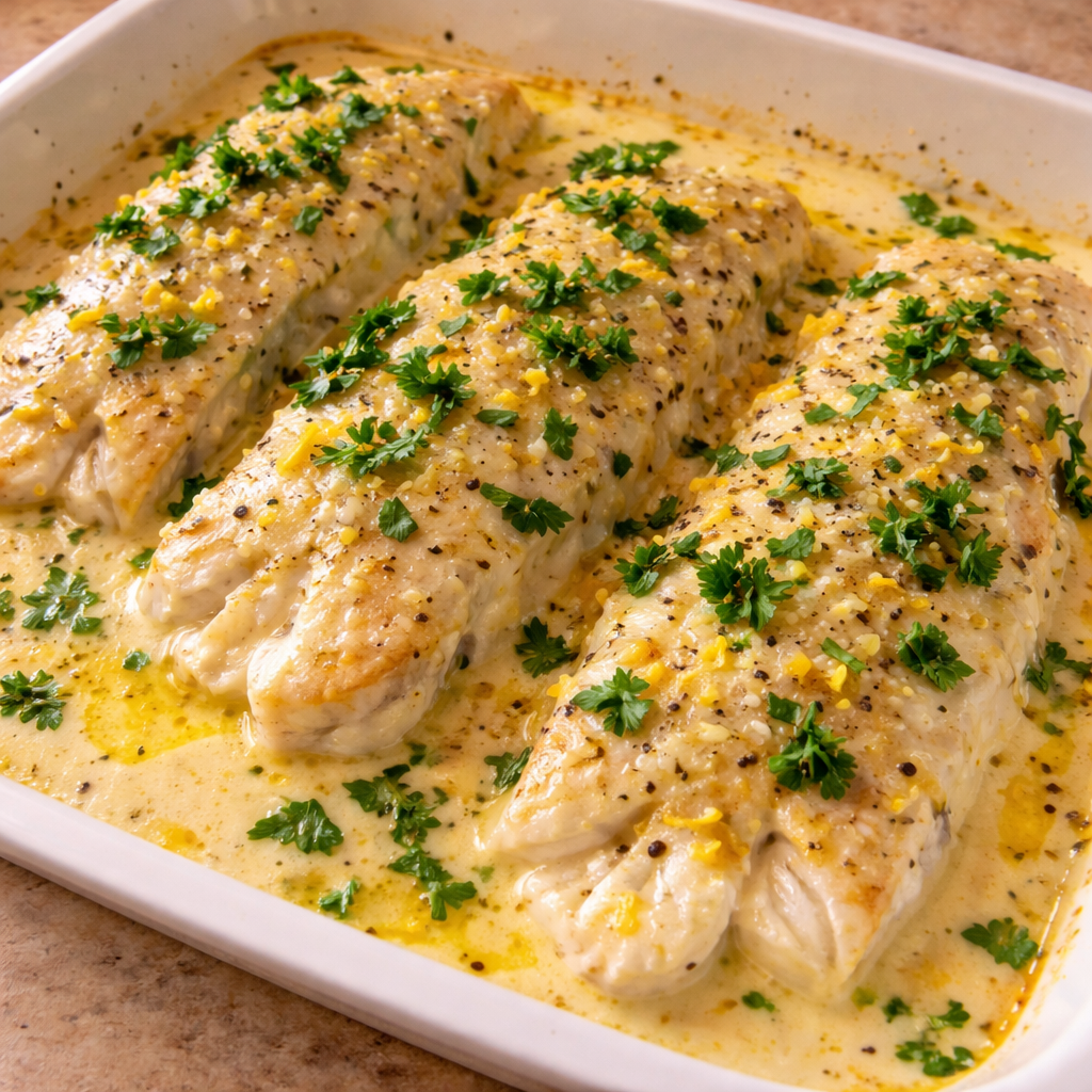 Dos de Cabillaud à la Crème de Parmesan au Citron featured photo