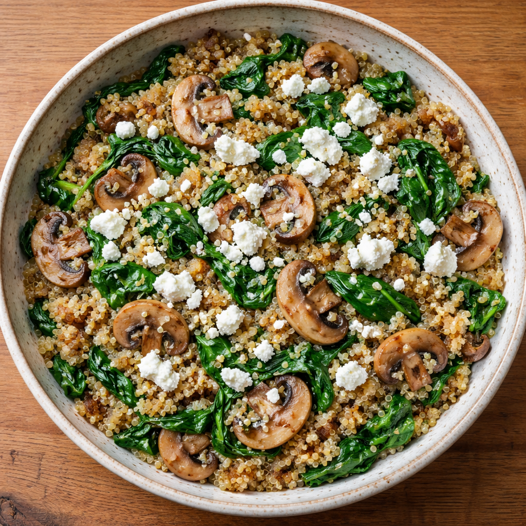 Poêlée de Quinoa, Champignons et Épinards : Une Recette Incroyable Ultime featured photo