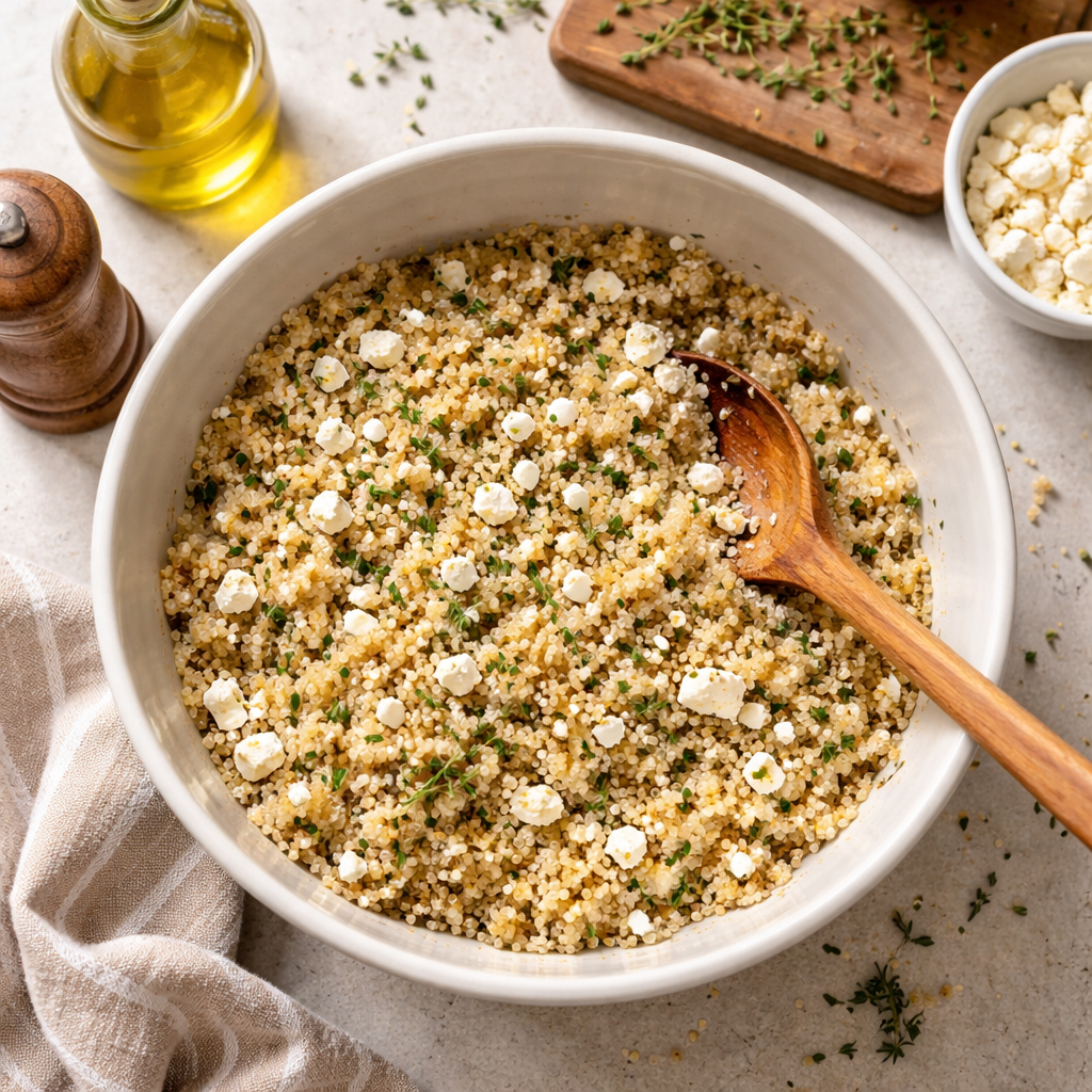 Potimarron rôti avec quinoa et feta preparation photo