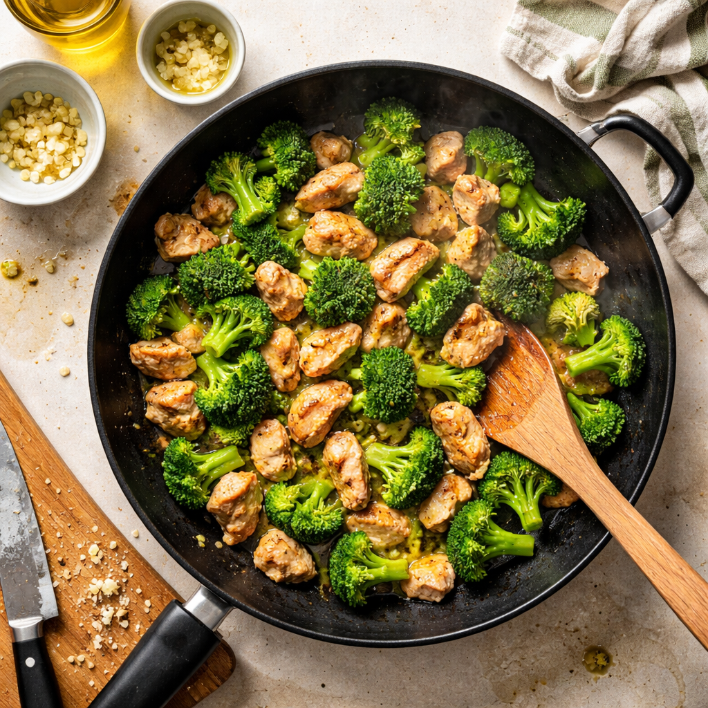 Poulet Sauté au Brocoli preparation photo