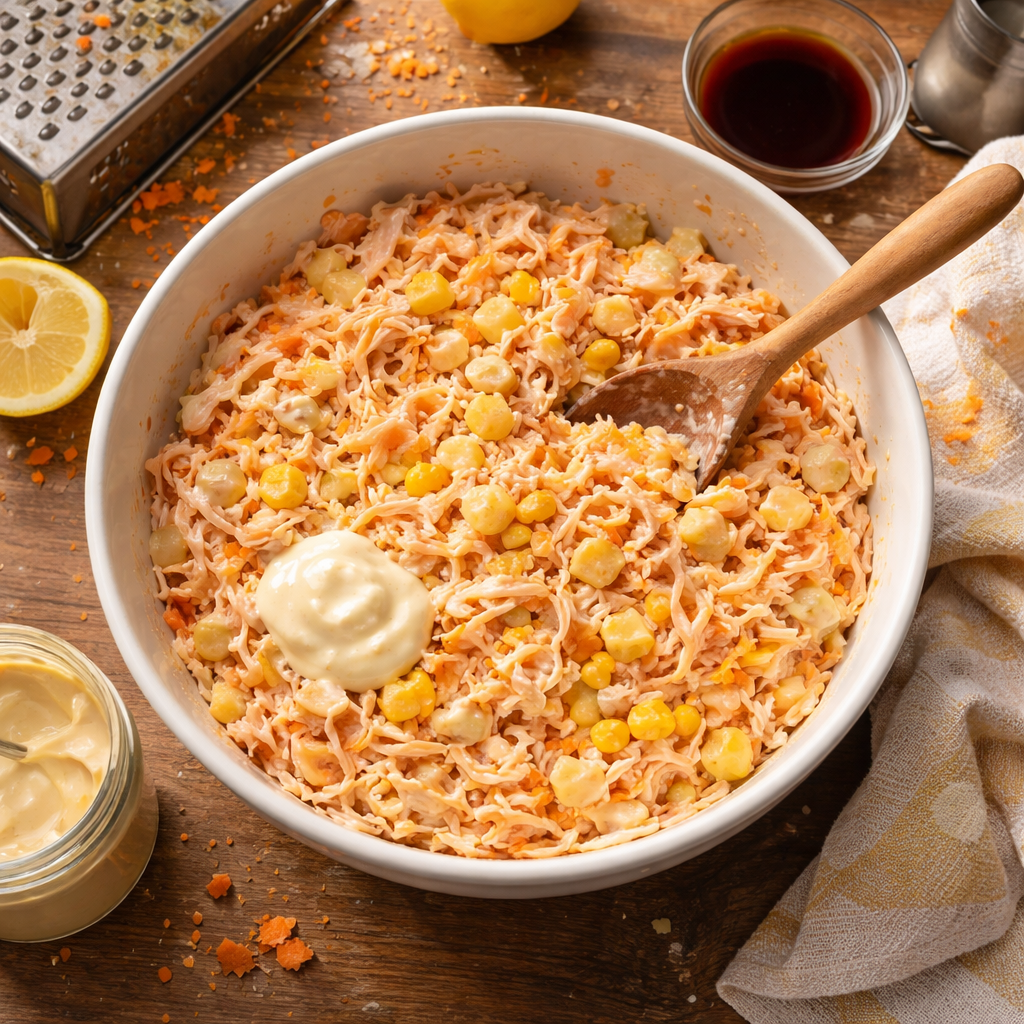 Salade froide surimi et ananas preparation photo