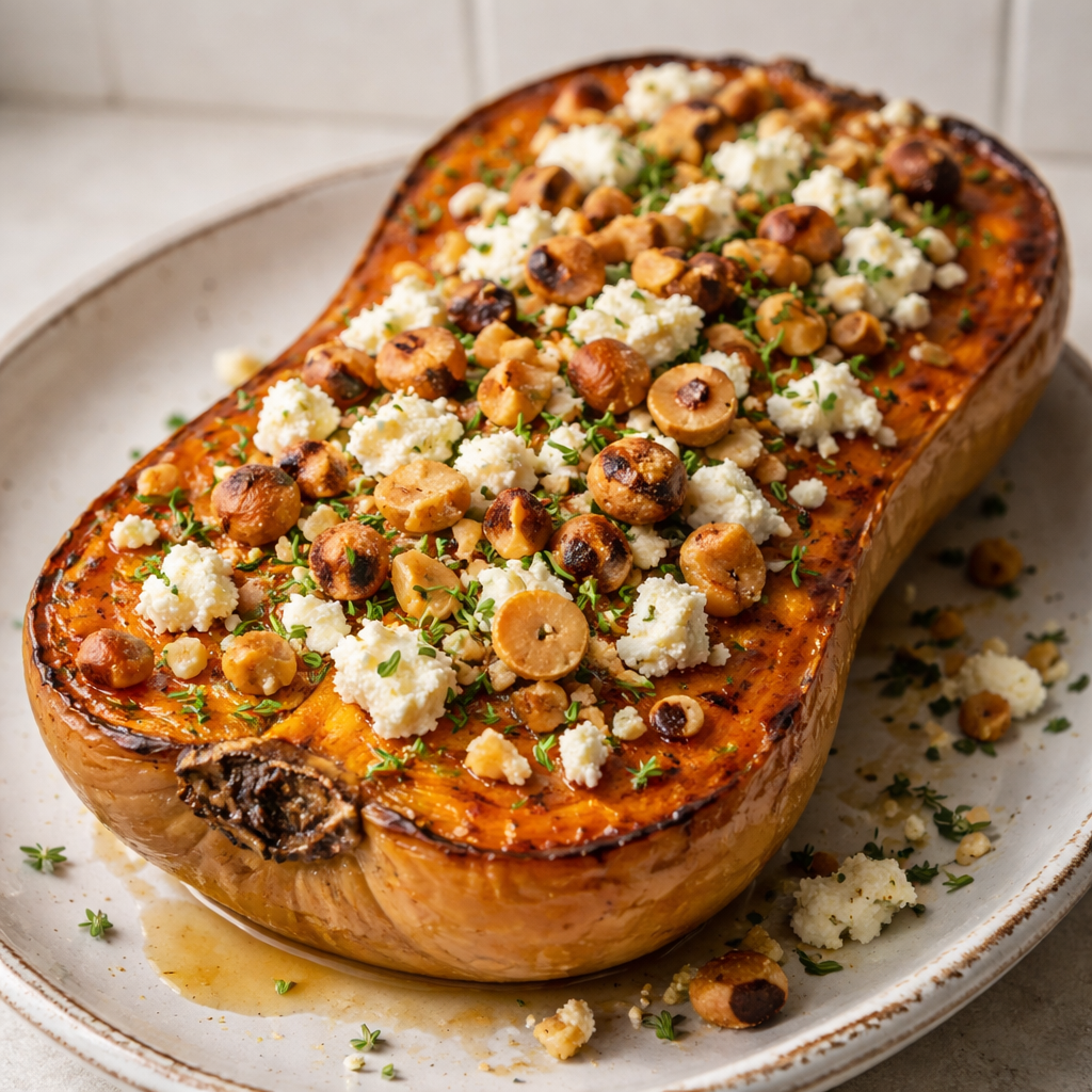 Butternut Rôti au Miel, Thym, Feta et Noisettes : L'Accord Parfait de Douceur et de Croquant ! featured photo